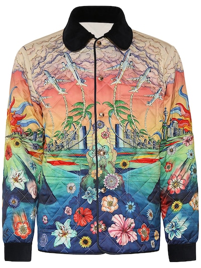 L'envol print quilted satin jacket - Casablanca - Men | Luisaviaroma