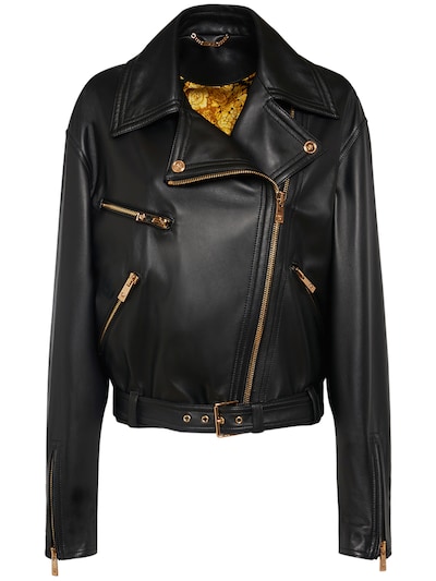 Leather biker jacket - Versace - Women | Luisaviaroma