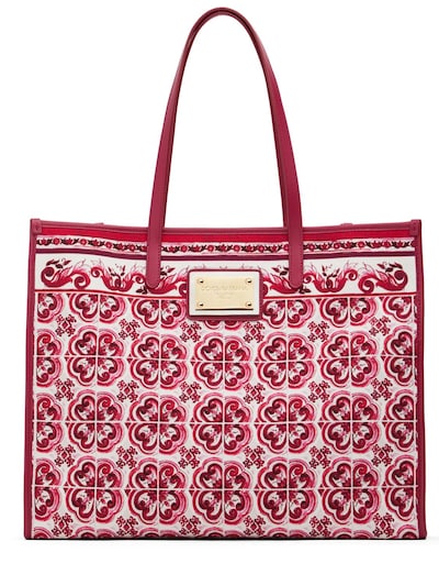 Large azulejos canvas tote bag - Dolce & Gabbana - Women | Luisaviaroma