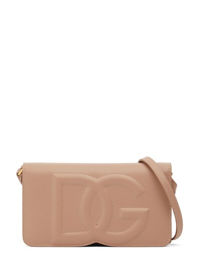 Women's Beige Leather Clutches by Dolce & Gabbana