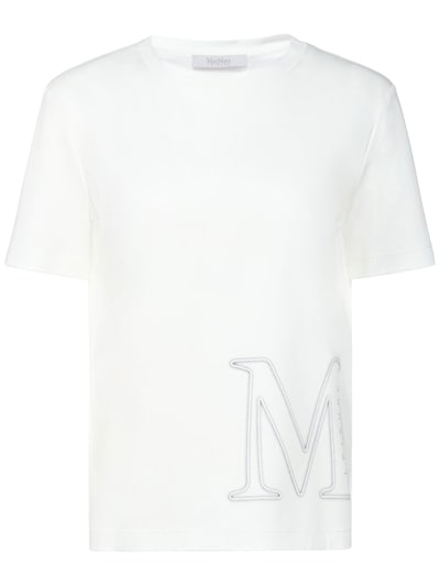 Monviso logo cotton & modal t-shirt - Max Mara - Women | Luisaviaroma