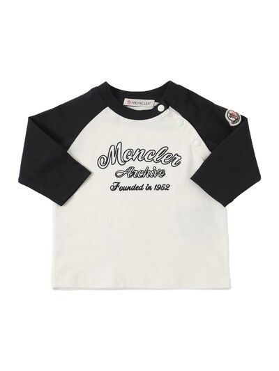 Stretch cotton l/s t-shirt - Moncler - Boys | Luisaviaroma