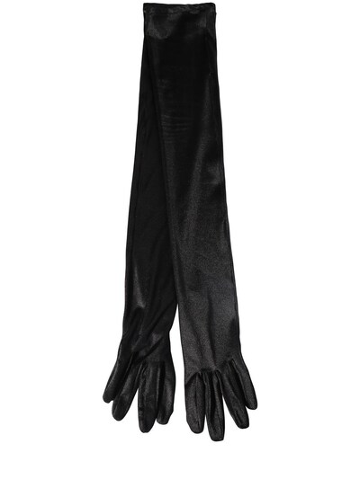 Saint Laurent Leather Gloves Women's Black