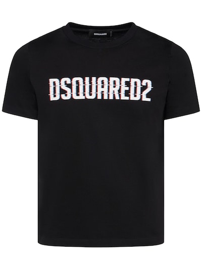 Logo printed cotton jersey t-shirt - Dsquared2 - Men | Luisaviaroma