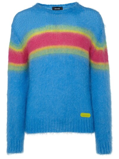 Striped mohair blend sweater - Dsquared2 - Men | Luisaviaroma