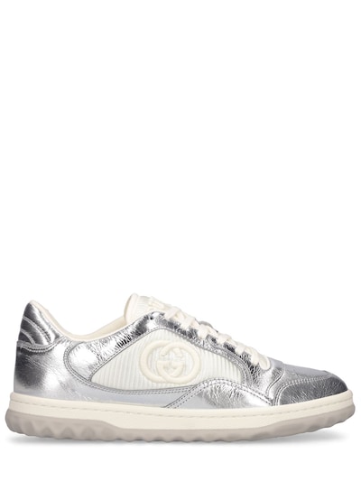 MAC 80 Metallic Leather Sneakers in Silver - Gucci
