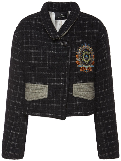 wool blend cropped jacket