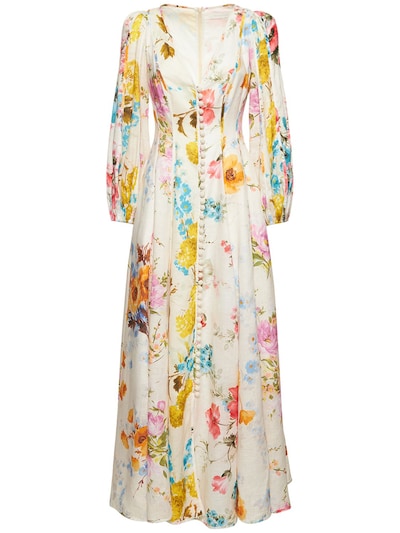 Halcyon floral layered linen maxi dress - Zimmermann - Women | Luisaviaroma