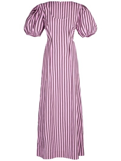 Striped cotton cutout midi dress - GANNI - Women | Luisaviaroma