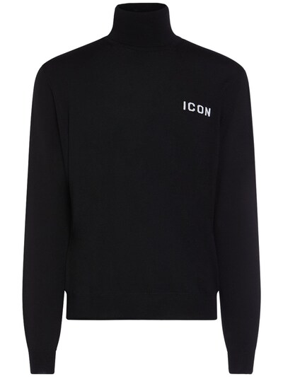 Icon wool knit turtleneck sweater - Dsquared2 - Men | Luisaviaroma