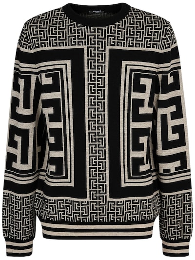 Balmain Black & Beige Monogram Shirt