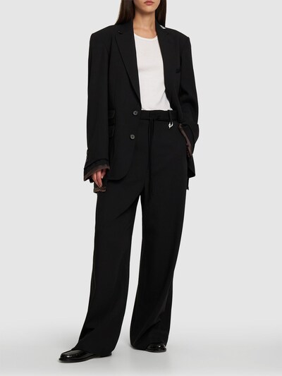 Wool blend satin blazer - Mihara Yasuhiro - Women | Luisaviaroma