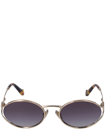 Cannage R1U Lunettes de soleil ovales gris dégradé