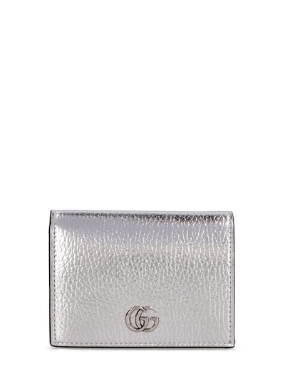 GUCCI Petite Marmont metallic textured-leather wallet in 2023