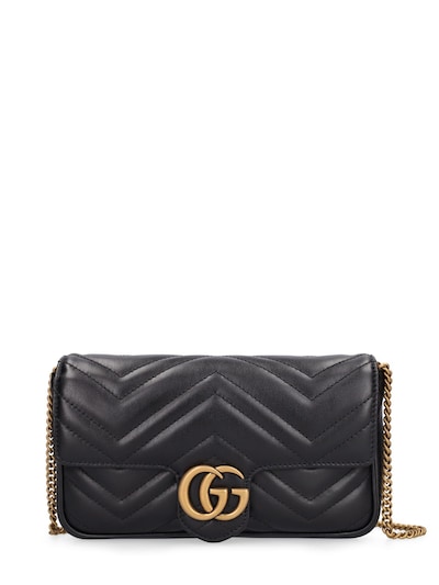 Gucci GG Marmont Mini Leather Shoulder Bag Black