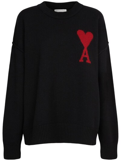 Red adc wool crewneck sweater - AMI Paris - Women | Luisaviaroma