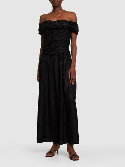 The Garment: Toulouse off-shoulder silk dress - Black - women_1 | Luisa Via Roma