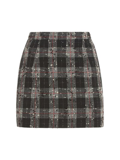 Checked lurex bouclé mini skirt - Alessandra Rich - Women | Luisaviaroma