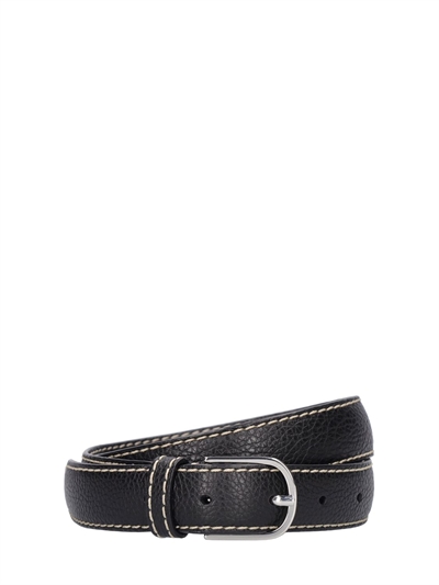 関税込み【TOTEME】スリム レザーベルト black/brown