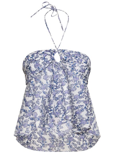 Gabao floral print cotton top w/ ruffles - Marant Etoile - Women ...