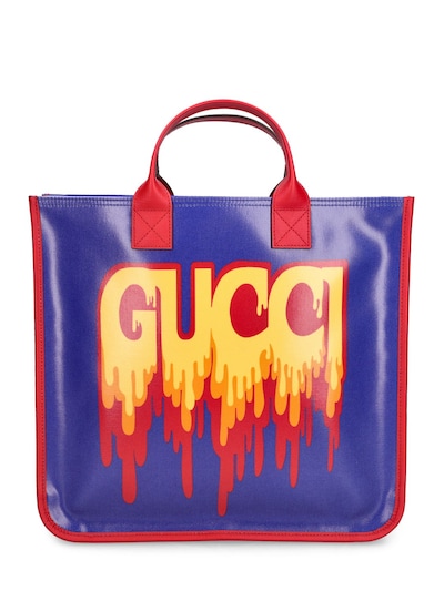 Logo Tote Bag in Blue - Gucci Kids