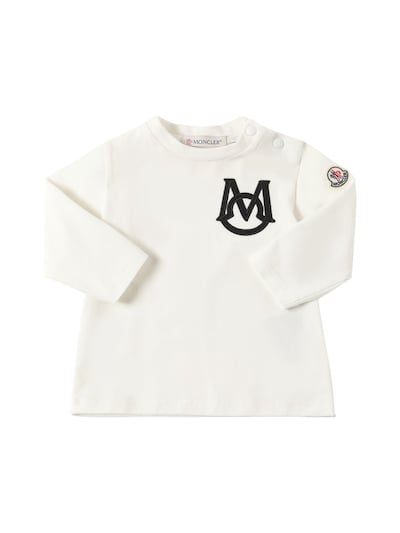 Stretch cotton jersey l/s t-shirt - Moncler - Boys | Luisaviaroma