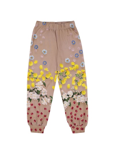 Flower printed organic cotton sweatpants - Molo - Girls | Luisaviaroma