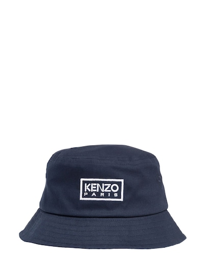 Cotton blend bucket hat w/ logo - Kenzo Kids - Boys | Luisaviaroma