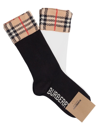 Set of check intarsia cotton socks - Burberry - Girls | Luisaviaroma