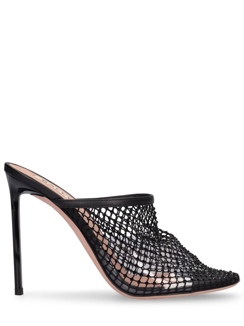 BLACK HEELED MULES, 105mm Tyna crystal mesh pumps
Bally: There are so many designer and high-street fashion brands with new heeled mules designs popping up all the time, but you actually don't have to go anywhere searching, because I have curated for you the hottest designs for this summer for all budgets. Come and see them. :)