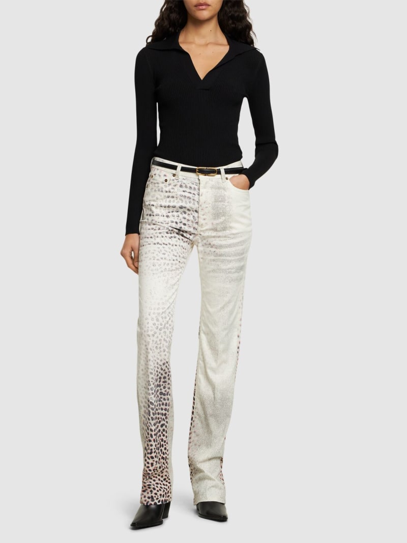 Shark printed drill jeans - Roberto Cavalli - Women | Luisaviaroma