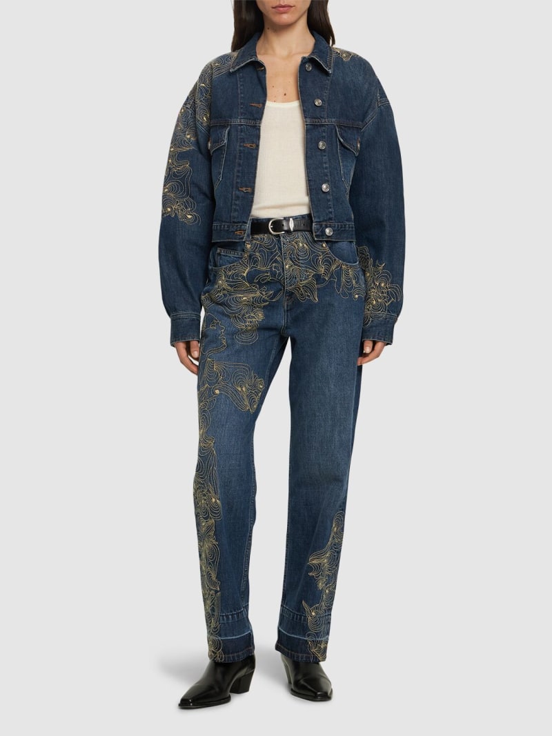 Isleya embroidered denim jacket Isabel Marant Women Luisaviaroma
