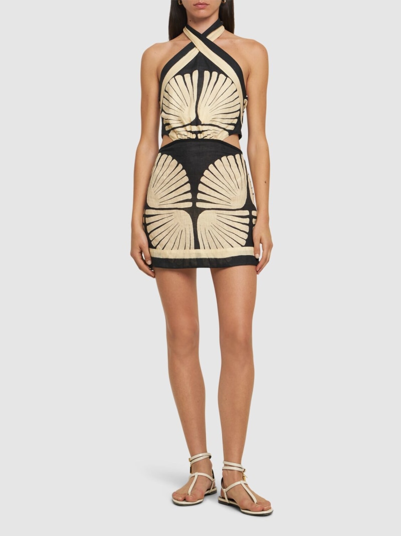 River ritual linen mini halter dress - Johanna Ortiz - Women | Luisaviaroma