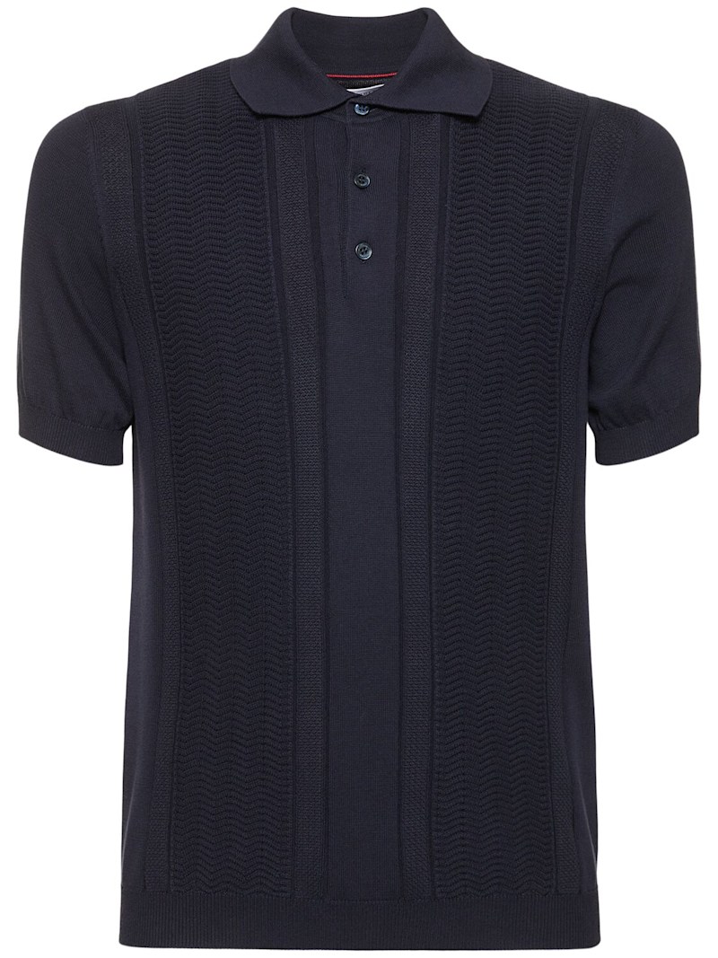 Brunello Cucinelli Cotton chevron polo