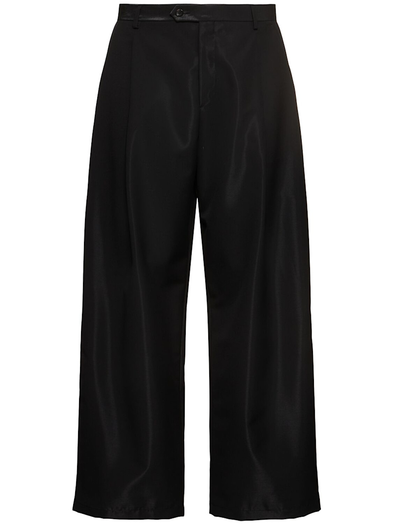 Shiny cool wool blend wide pence pants
