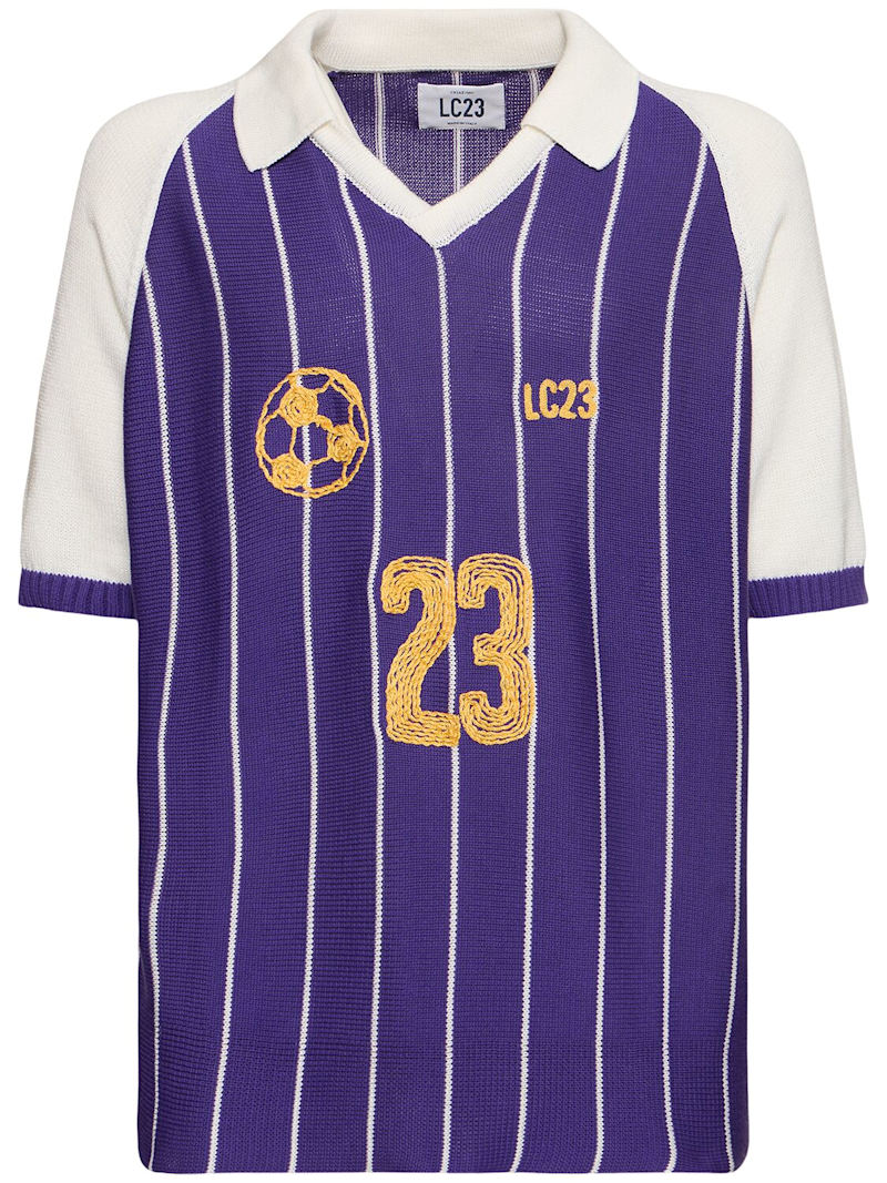Retro football polo sweater