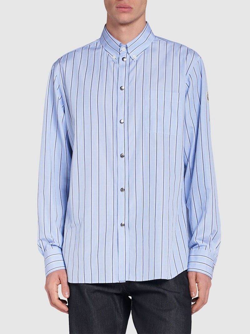 Striped cotton popline shirt
