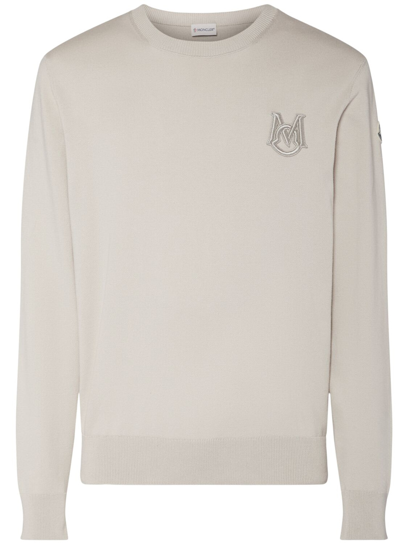 Embroidered monogram cotton sweater