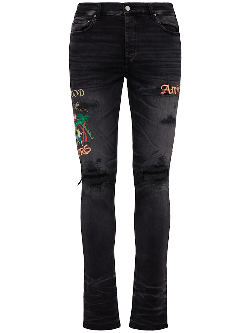 Amiri Sinners embroidered skinny jeans