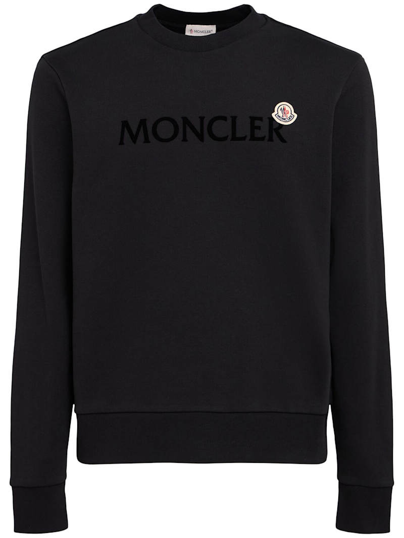 Logo cotton fleece crewneck sweatshirt