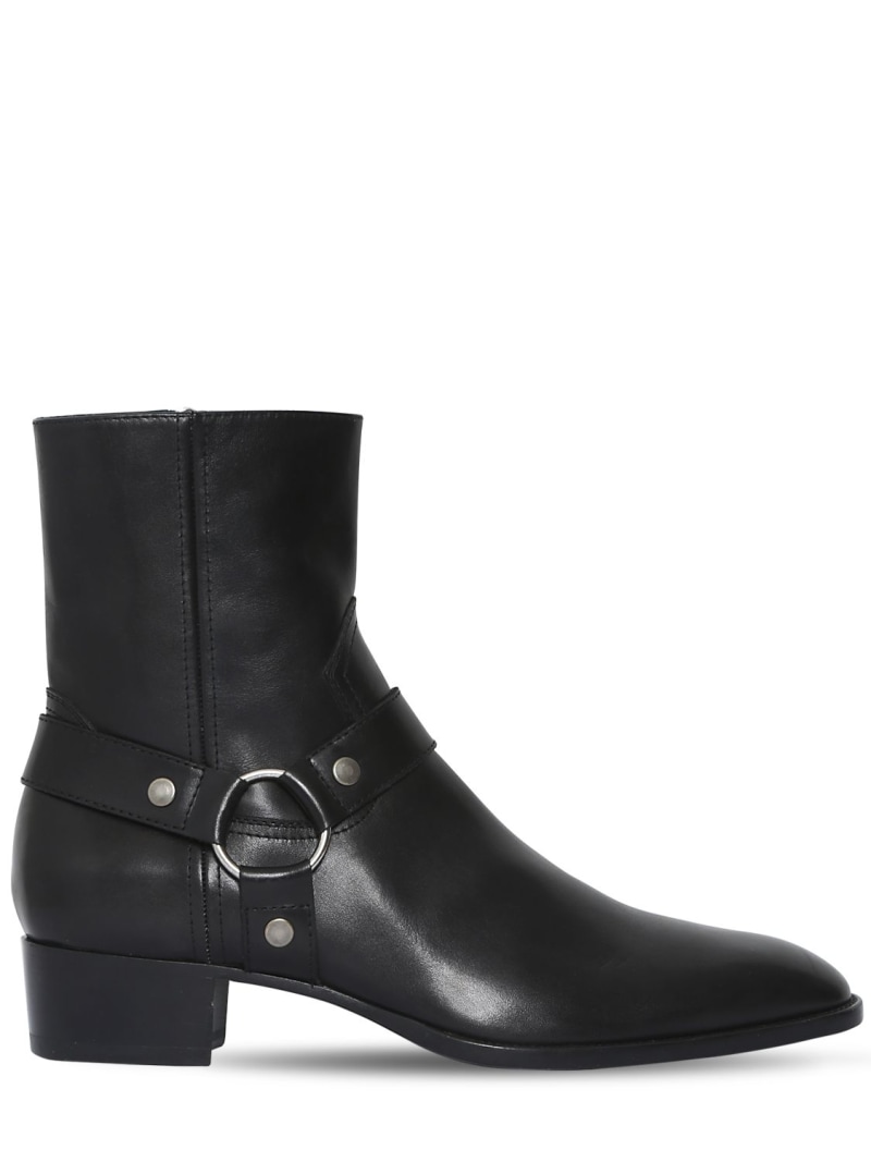 40mm wyatt belted leather cropped boots - Saint Laurent - Men ...