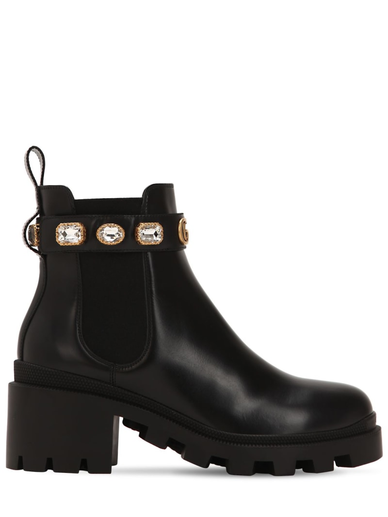 40mm embellished leather boots - Gucci - Women | Luisaviaroma