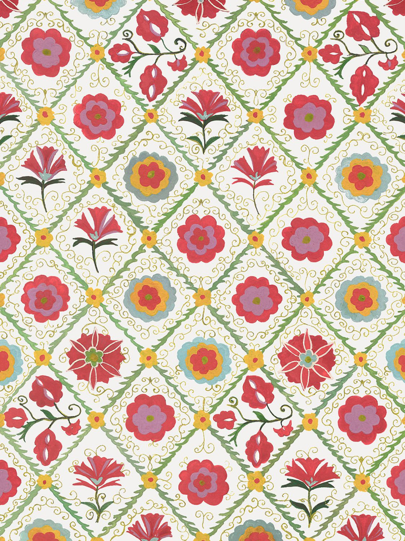 Suzani warm printed wallpaper - Arjumand’s World - Home | Luisaviaroma