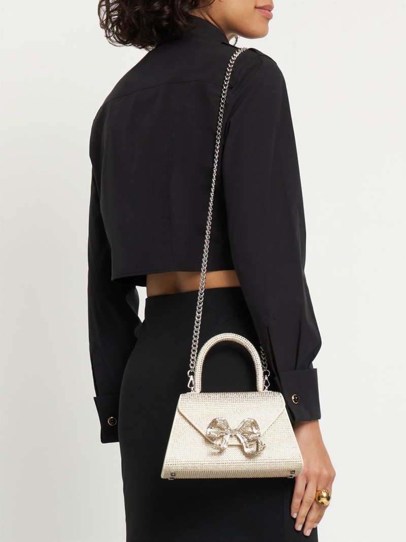 Mini hotfix bow envelope top handle bag Selfportrait Women