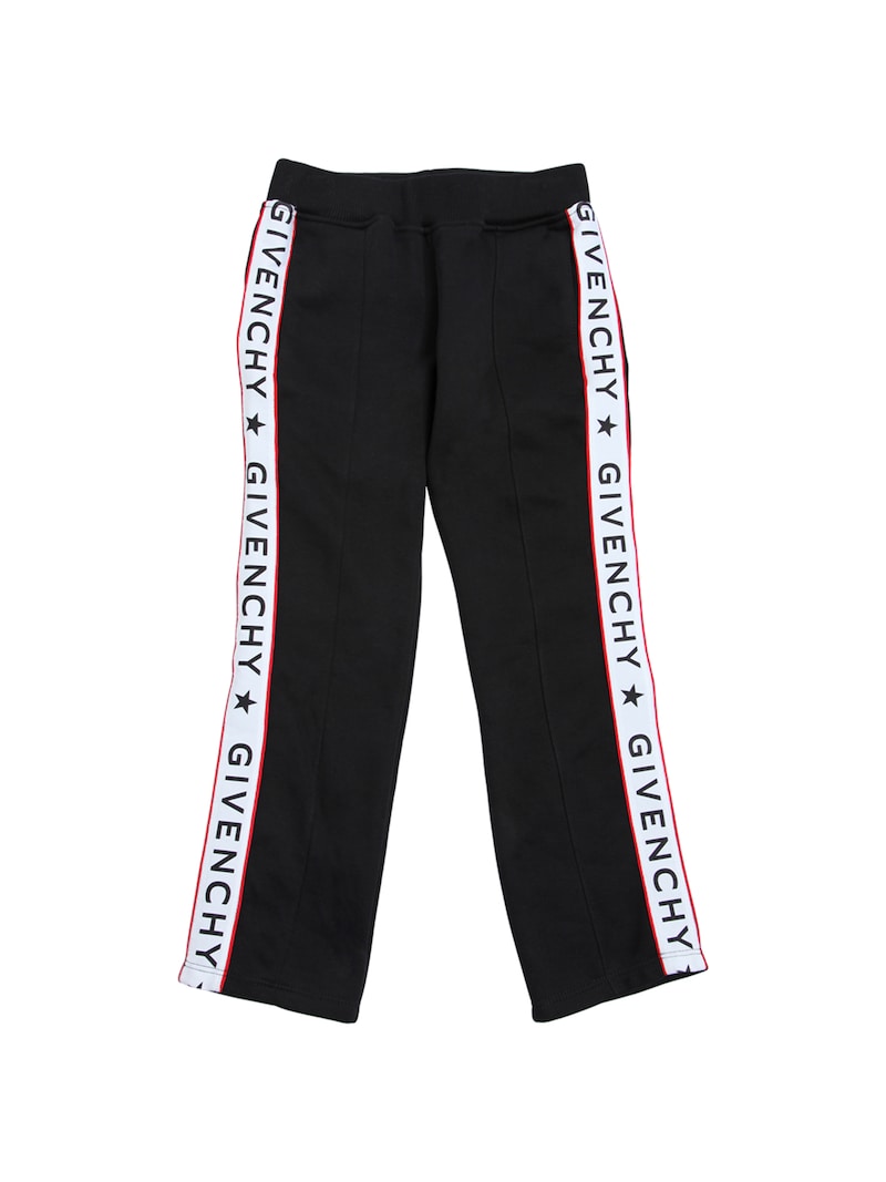 Givenchy - Cotton sweatpants with logo satin bands - Black | Luisaviaroma
