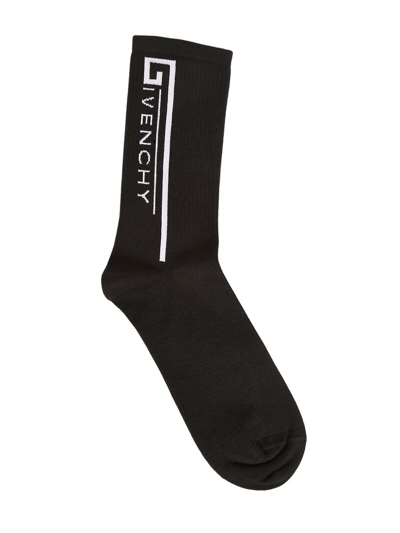 Givenchy - Vintage logo printed cotton socks - Black/White | Luisaviaroma