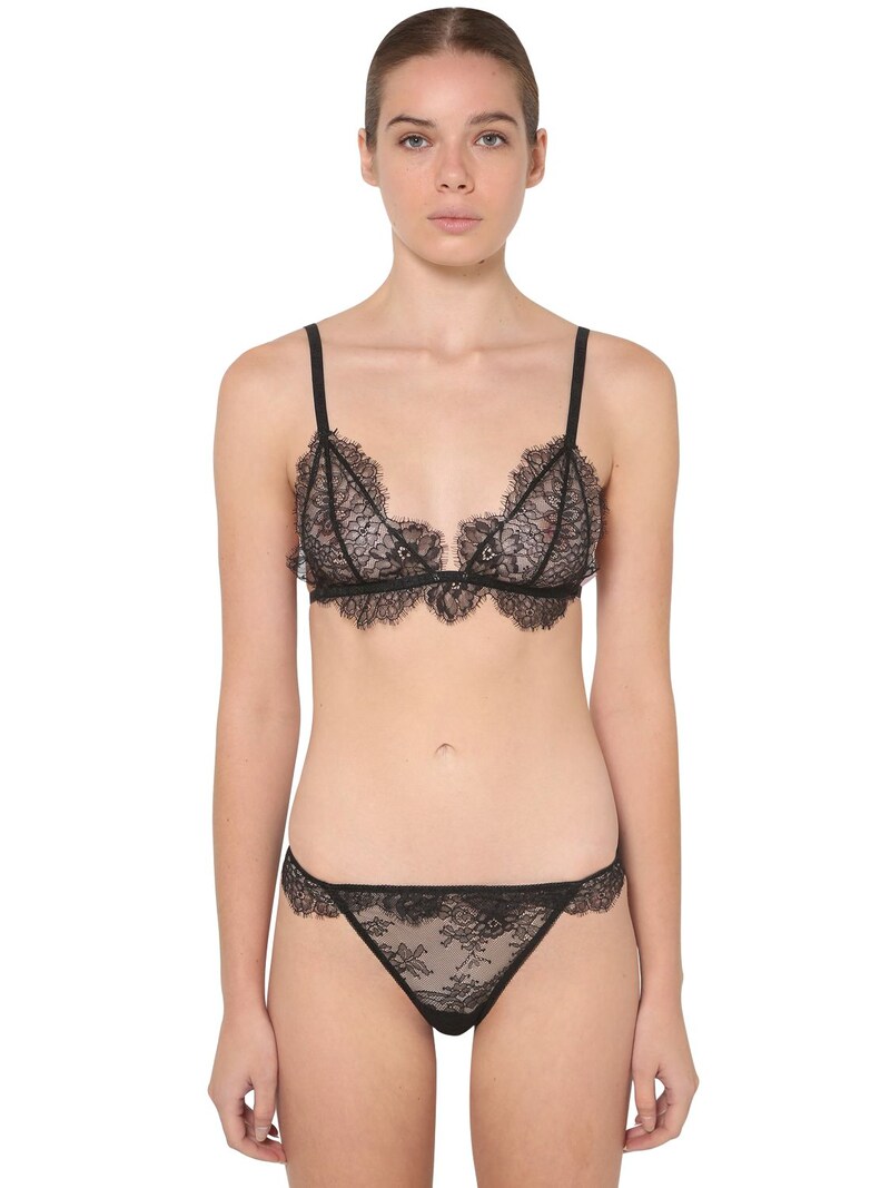 Off-White - Soft lace lingerie set - Black | Luisaviaroma