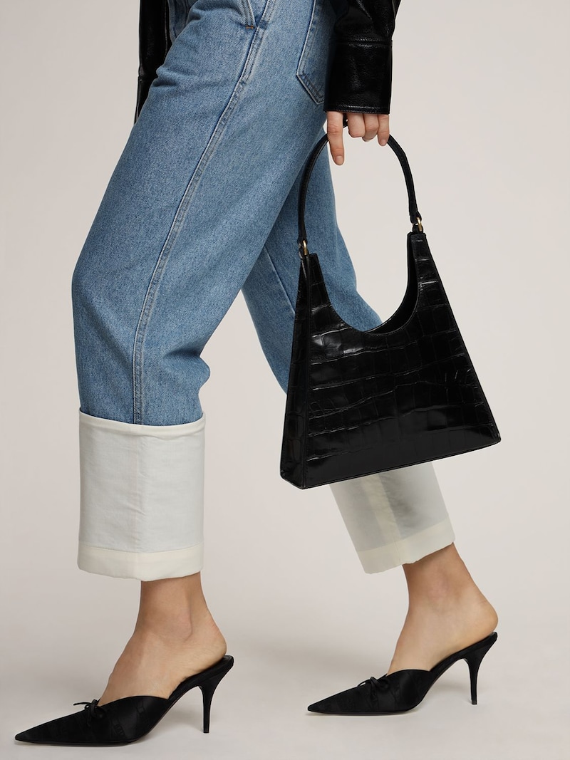 Rey croc embossed leather shoulder bag - Staud - Women | Luisaviaroma