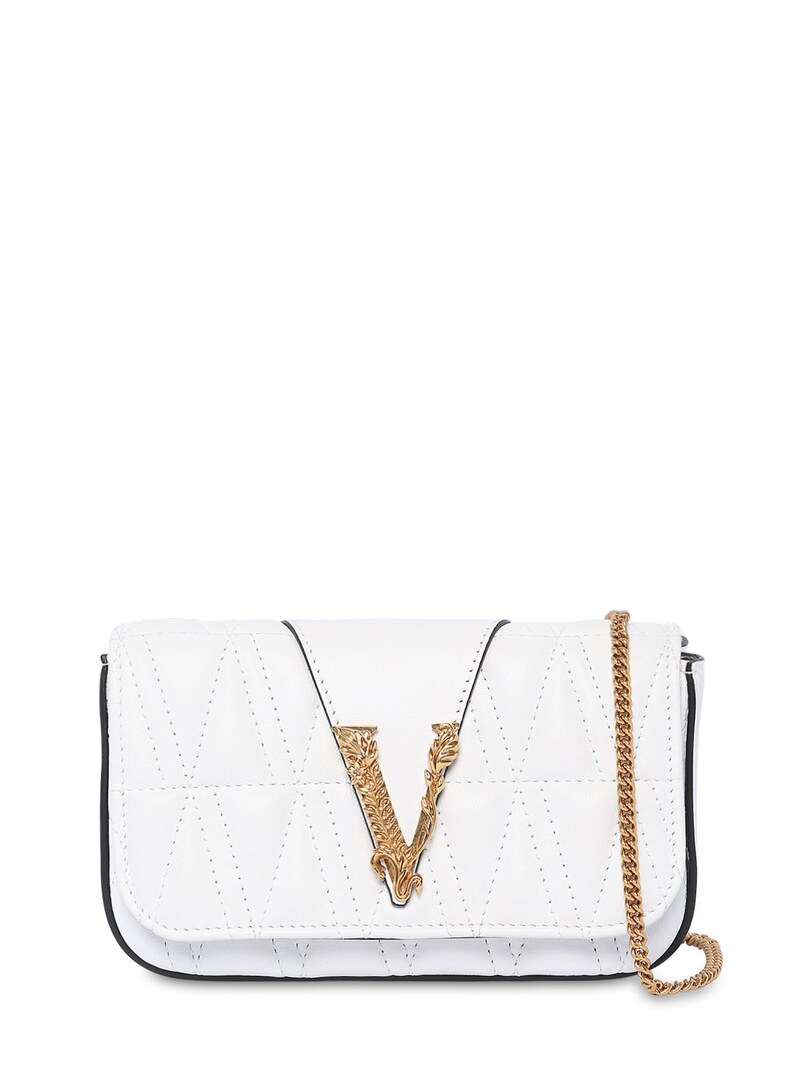 Versace - Virtus quilted leather shoulder bag - | Luisaviaroma