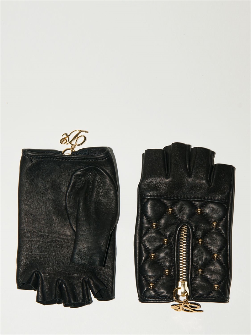 Dsquared2 Lvr Exclusive Fingerless Leather Gloves Black Luisaviaroma